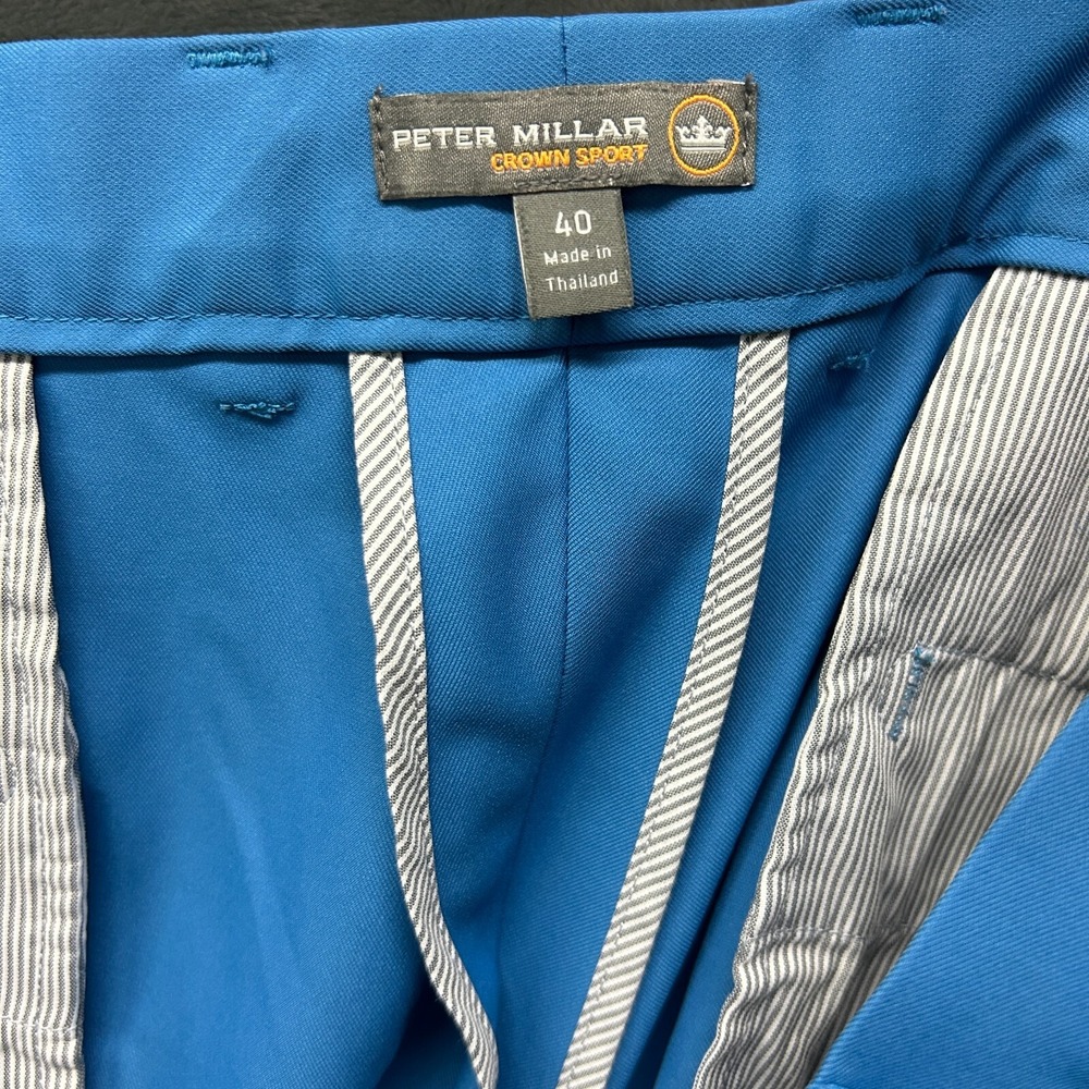Peter Millar Shorts Mens 40 Blue Crown Sport Golf Performance Stretch Chino FLAW - Picture 2 of 12